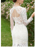 Jewel Neck Ivory Lace Tulle Enchanting Wedding Dress